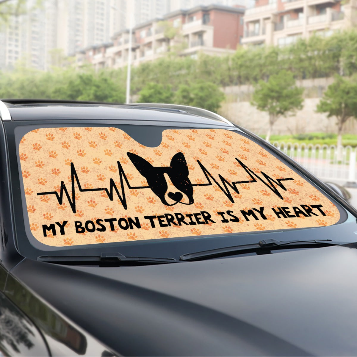Kobe  - Windshield Sunshade for Boston Terrier lovers