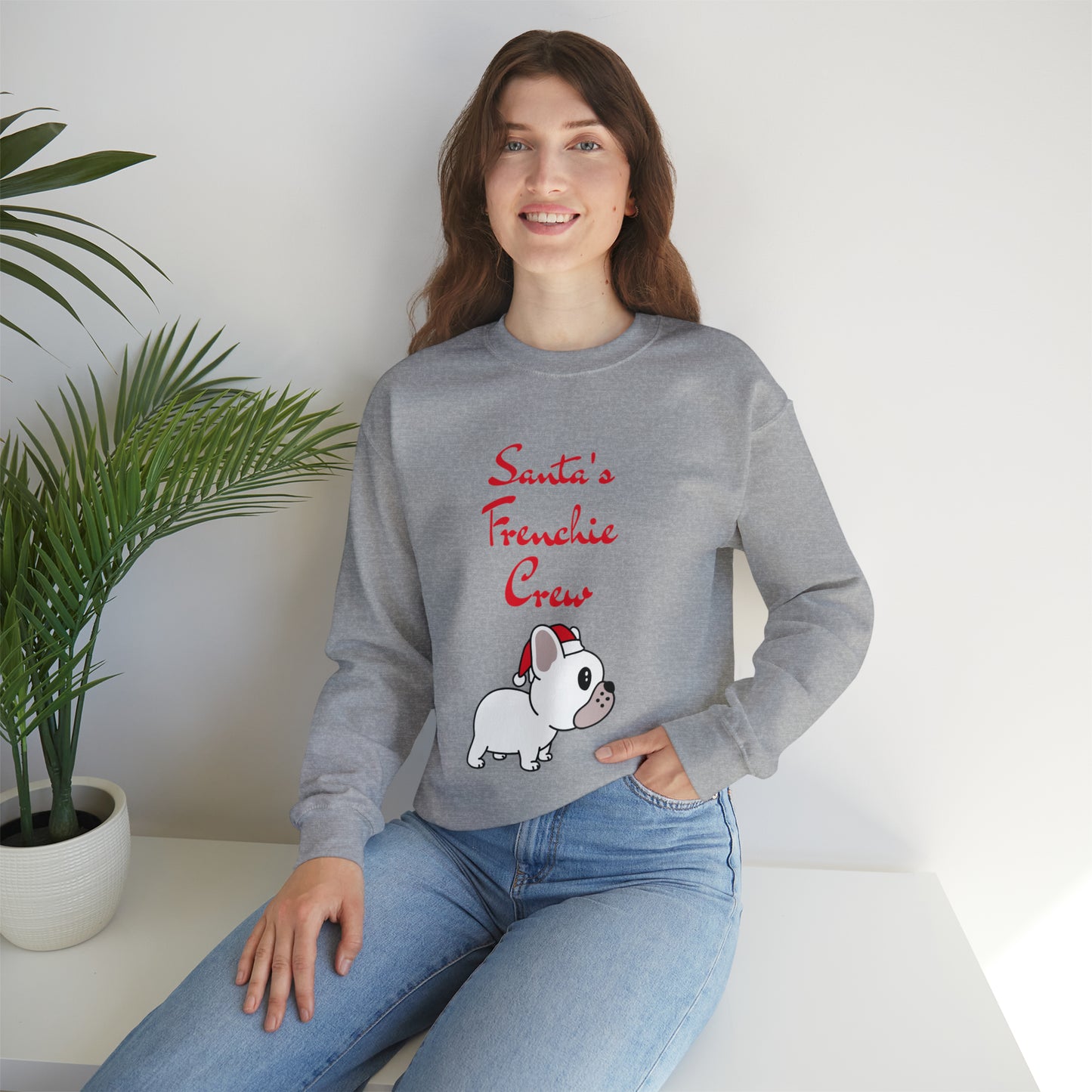 Santa's Frenchie Crew Sweater -  Unisex Sweatshirt