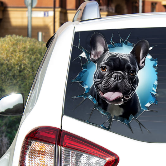 Frenchie Vibe Car Sticker - Express Your Canine Love on Wheels