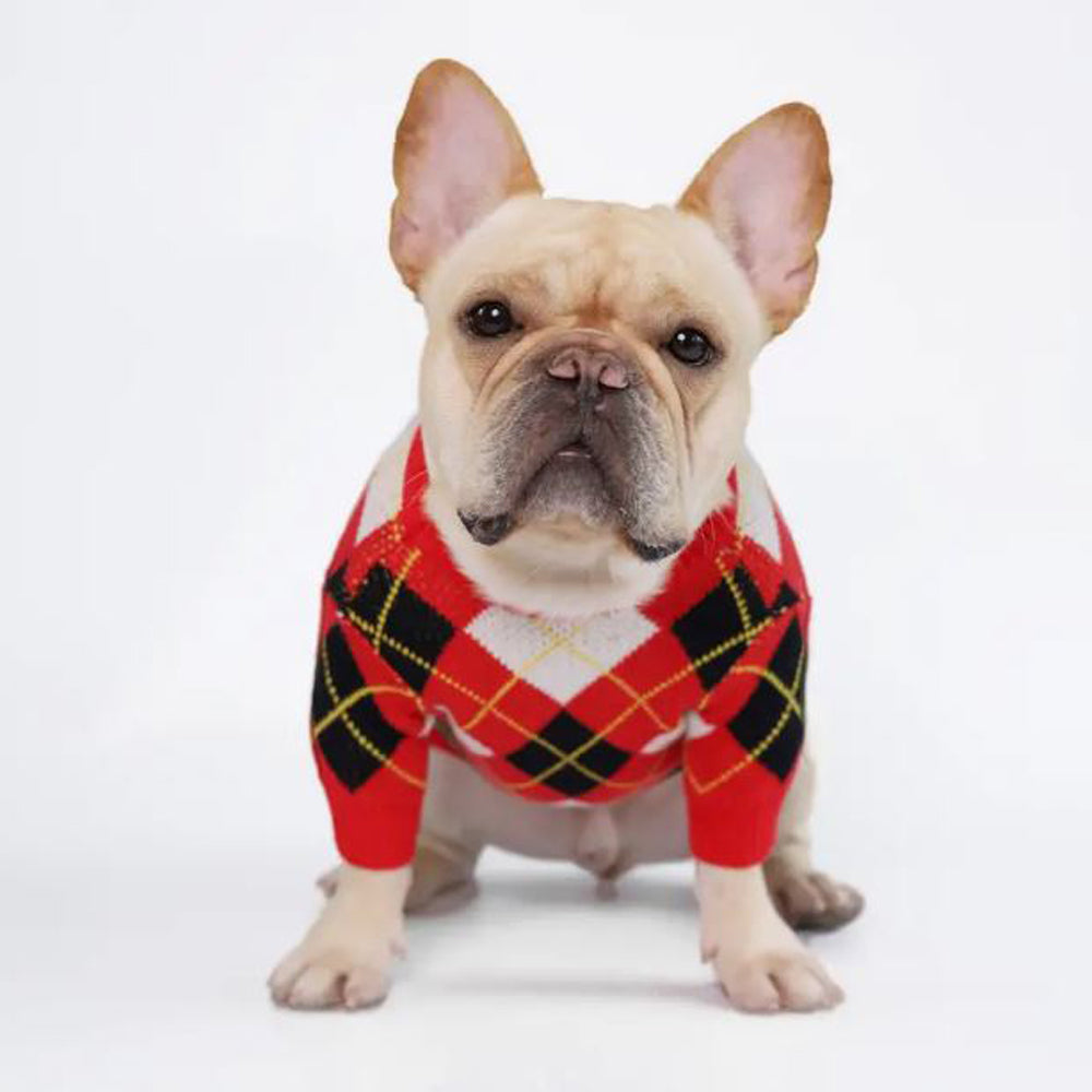 BarkBerry-Frenchie-Adorable-Red-Plaid-Knitted-Sweater-www.frenchie.shop