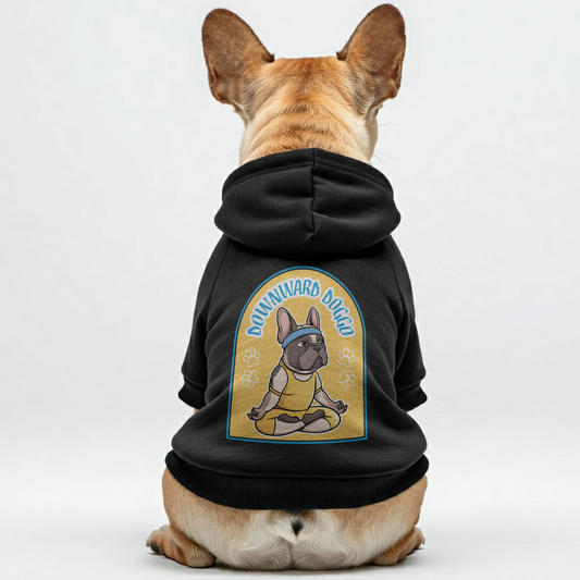 Downward Doggo - Sudadera con capucha personalizada de bulldog francés con frases divertidas: elegante, acogedora y de primera calidad, 100 % algodón.