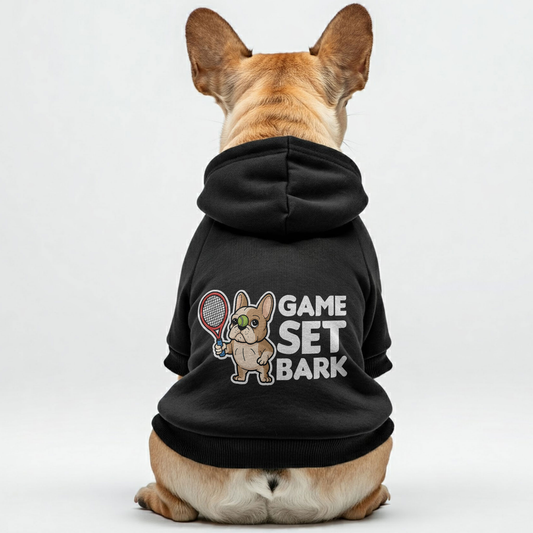 Game, Set, Bark - Personalized French Bulldog Hoodies with Funny Quotes – Stylish, Cozy, and Premium 100% Cotton