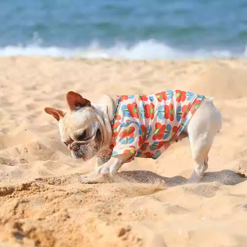 BreeZia Frenchie Summer Flower Shirt 