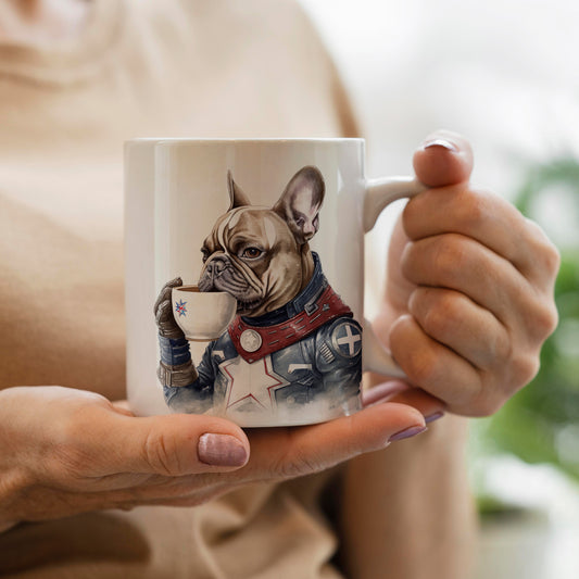 Endearing Frenchie-Design Ceramic Coffee Mug