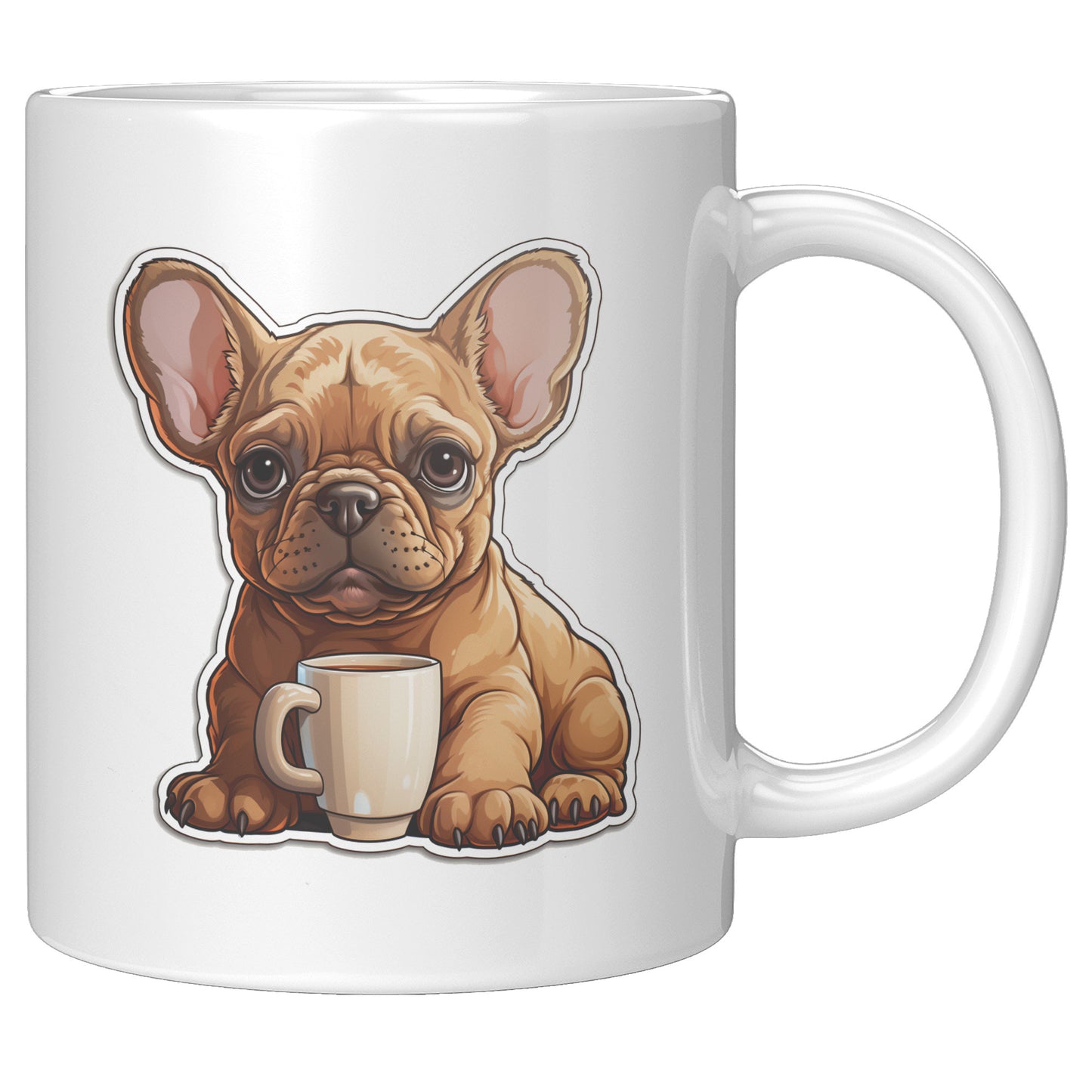 Endearing Frenchie Art Coffee Mug - Ideal Gift for Canine Lovers