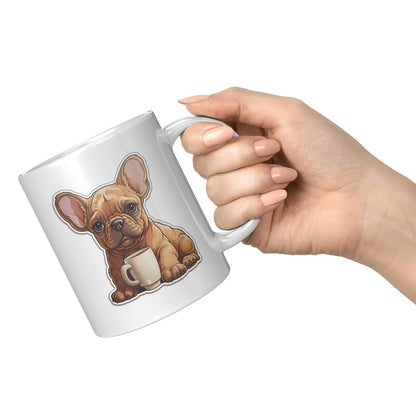 Endearing Frenchie Art Coffee Mug - Ideal Gift for Canine Lovers
