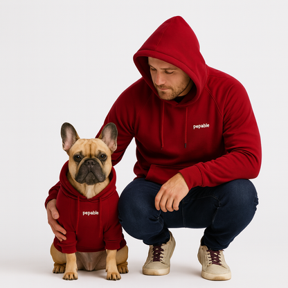 Fangaroo Frenchie Human Matching Hoodie – Plus Velvet Sweatshirt for Dog and Owner
