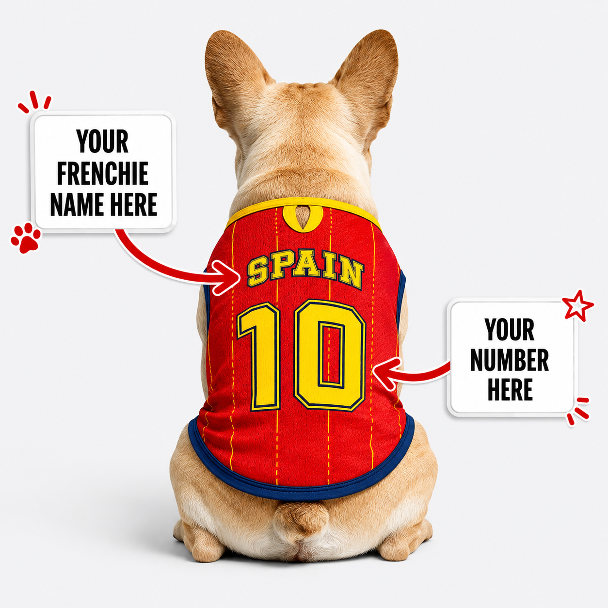 Personalized spain home - jerseys for Frenchies