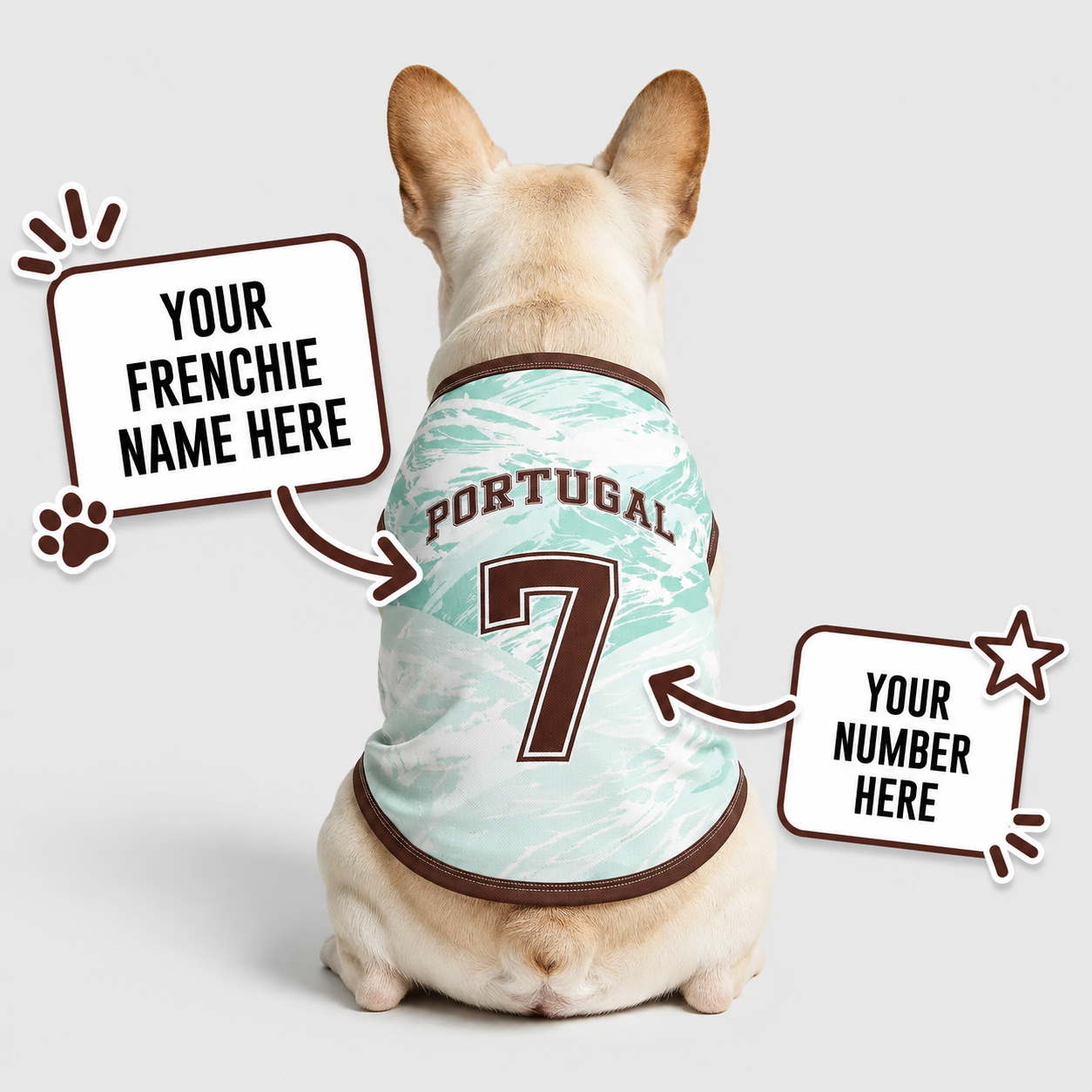 Personalized portugal away - jerseys for Frenchies