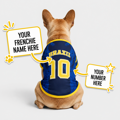 Personalized brazil away - jerseys for Frenchies