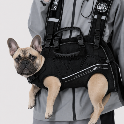 PawLift Frenchie Ergonomic Carrier Backpack – Hands-Free Front & Back Dog Carry Vest with Lumbar Support