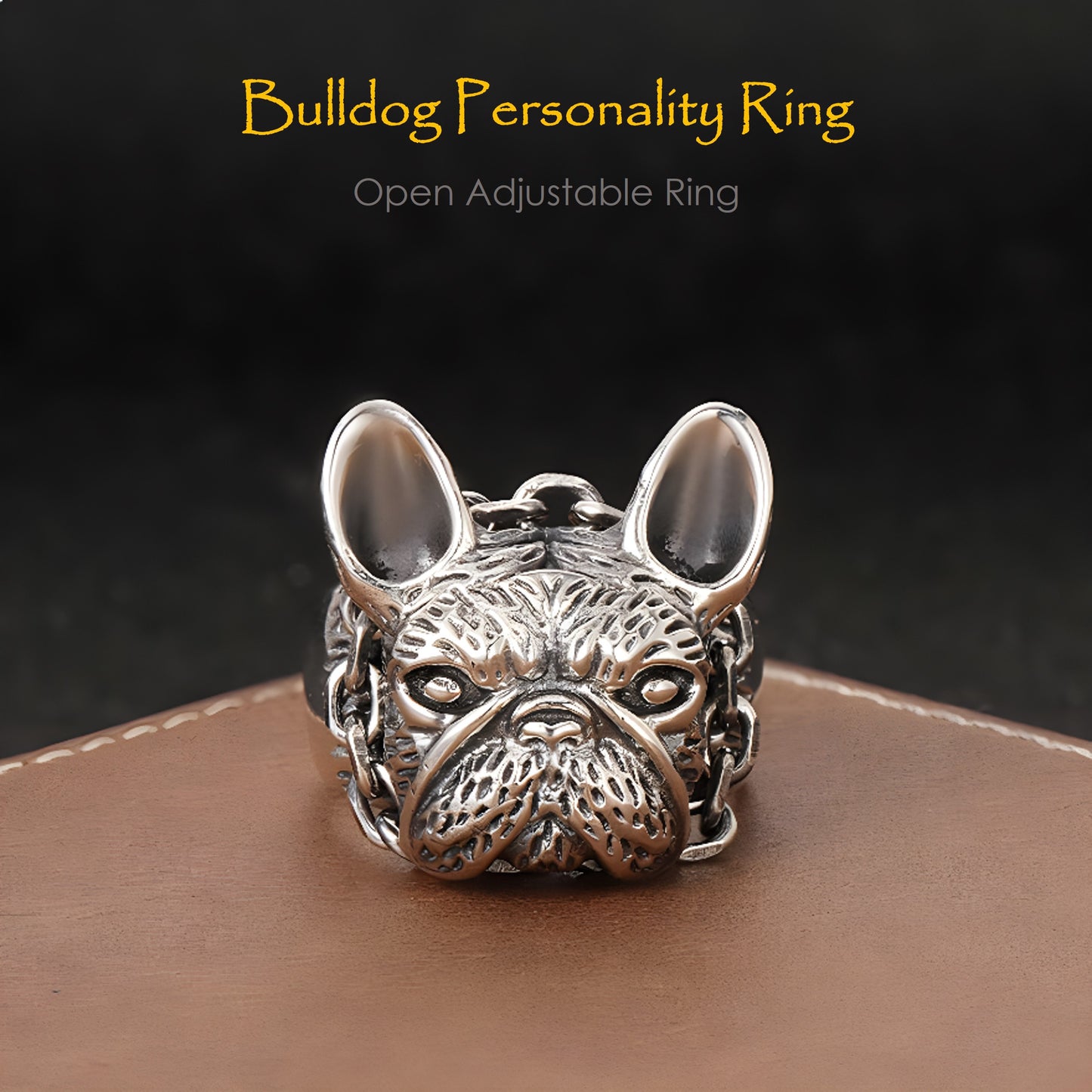 Cool French Bulldog Open Adjustable Ring Party Jewelry