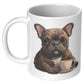 Delightful Frenchie Illustration - Unique Coffee Mug for Dog Lovers