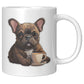 Delightful Frenchie Illustration - Unique Coffee Mug for Dog Lovers