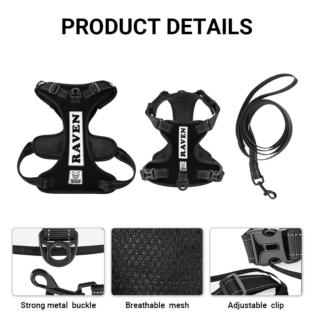Raven - Personalized No-Pull French Bulldog Dog Harness