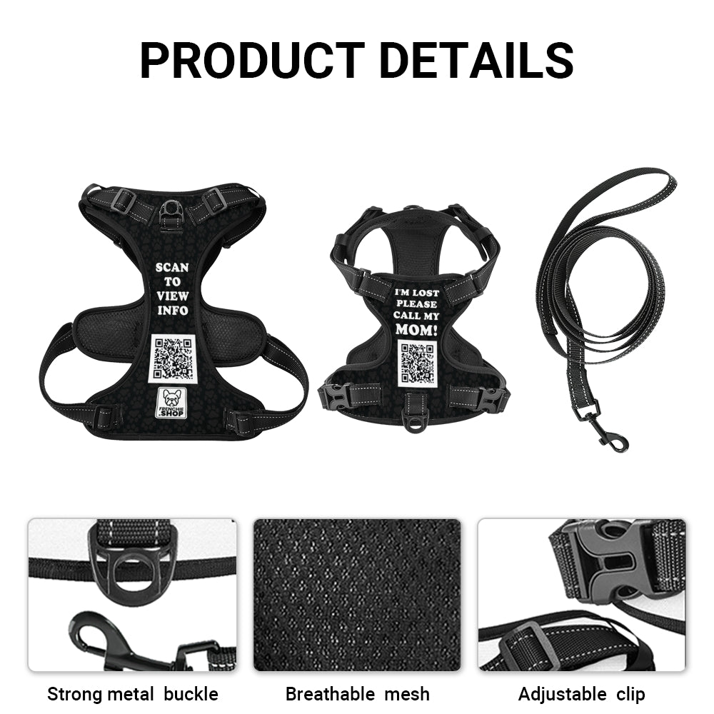 Gus - Personalized No-Pull French Bulldog Dog Harness