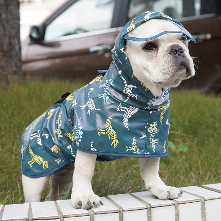 Imperméable DinoGuard pour bouledogue français et dinosaure