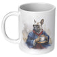 Artful Frenchie-Adorned Ceramic Coffee Mug