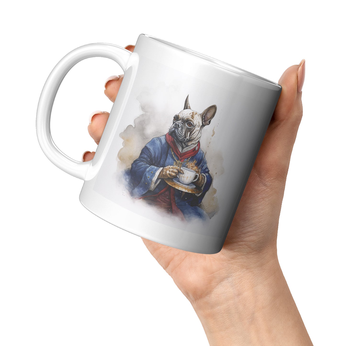 Artful Frenchie-Adorned Ceramic Coffee Mug