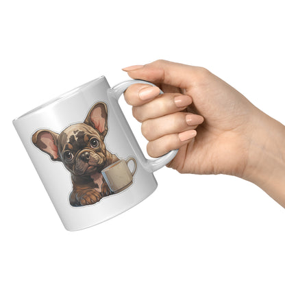 Endearing Frenchie Illustrated Mug - A Perfect Coffee Companion for Dog Lovers