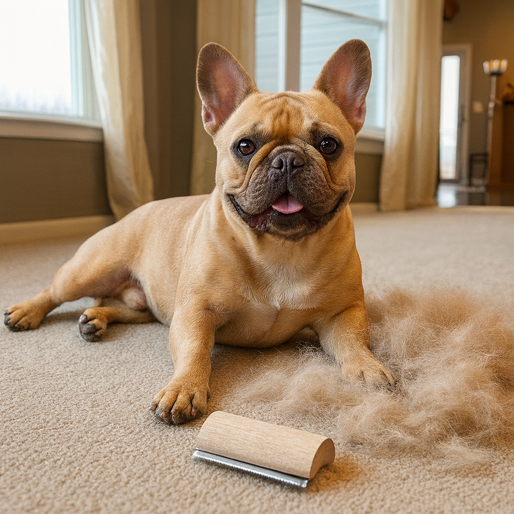 Buluxe Frenchie Grooming Brush – Ergonomic Deshedding Dog Comb