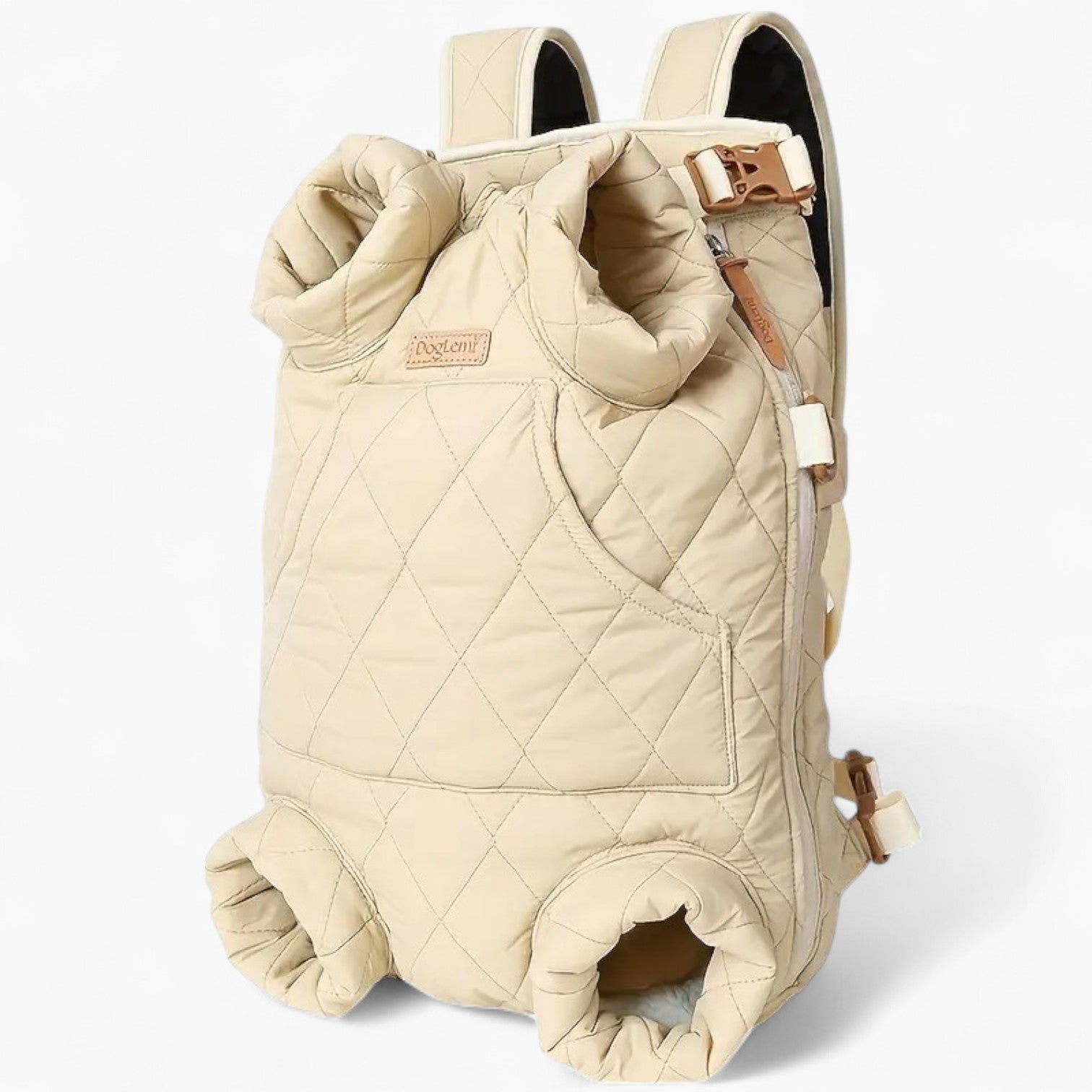 french bulldog mini backpack Anywags Pet Carrier Beige Cozy Backpack for Winter with Hoodie and Pockets for P