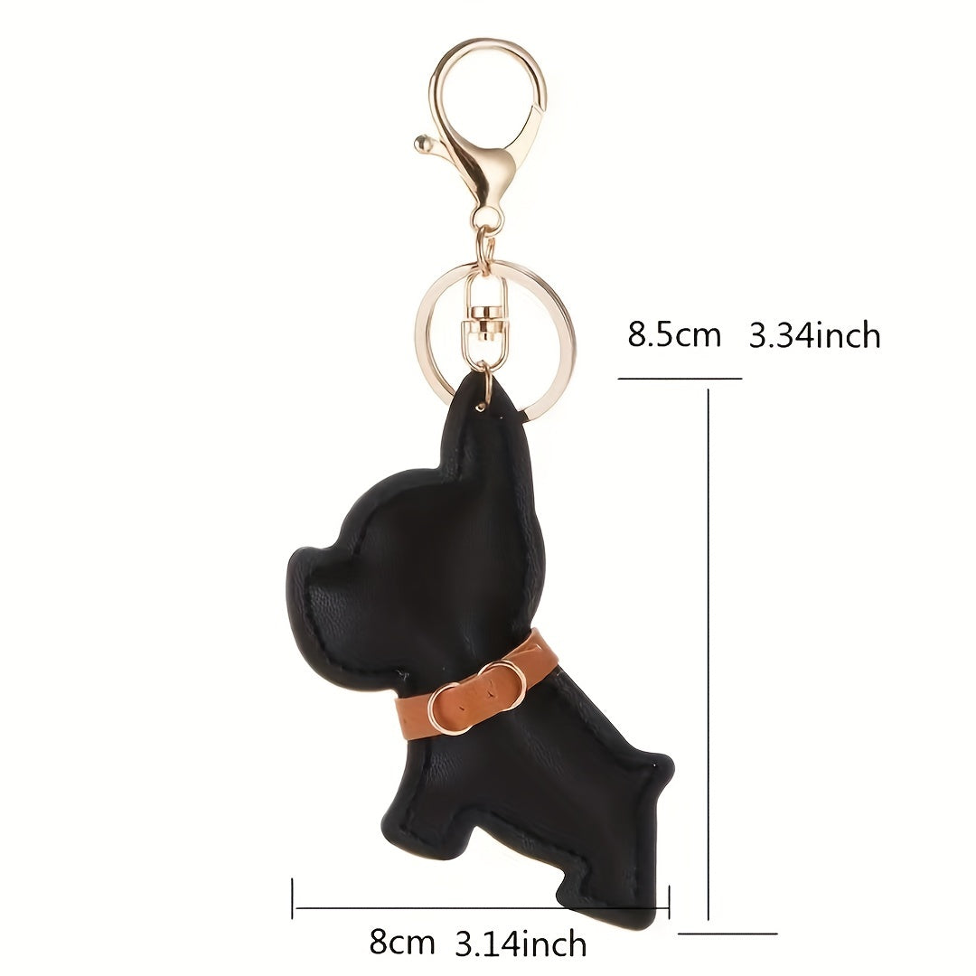 French-Bulldog-Shape-Faux-Leather-Pendant-Keychain-www.frenchie.shop