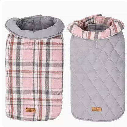 French bulldog Double-Sided Plaid Vest