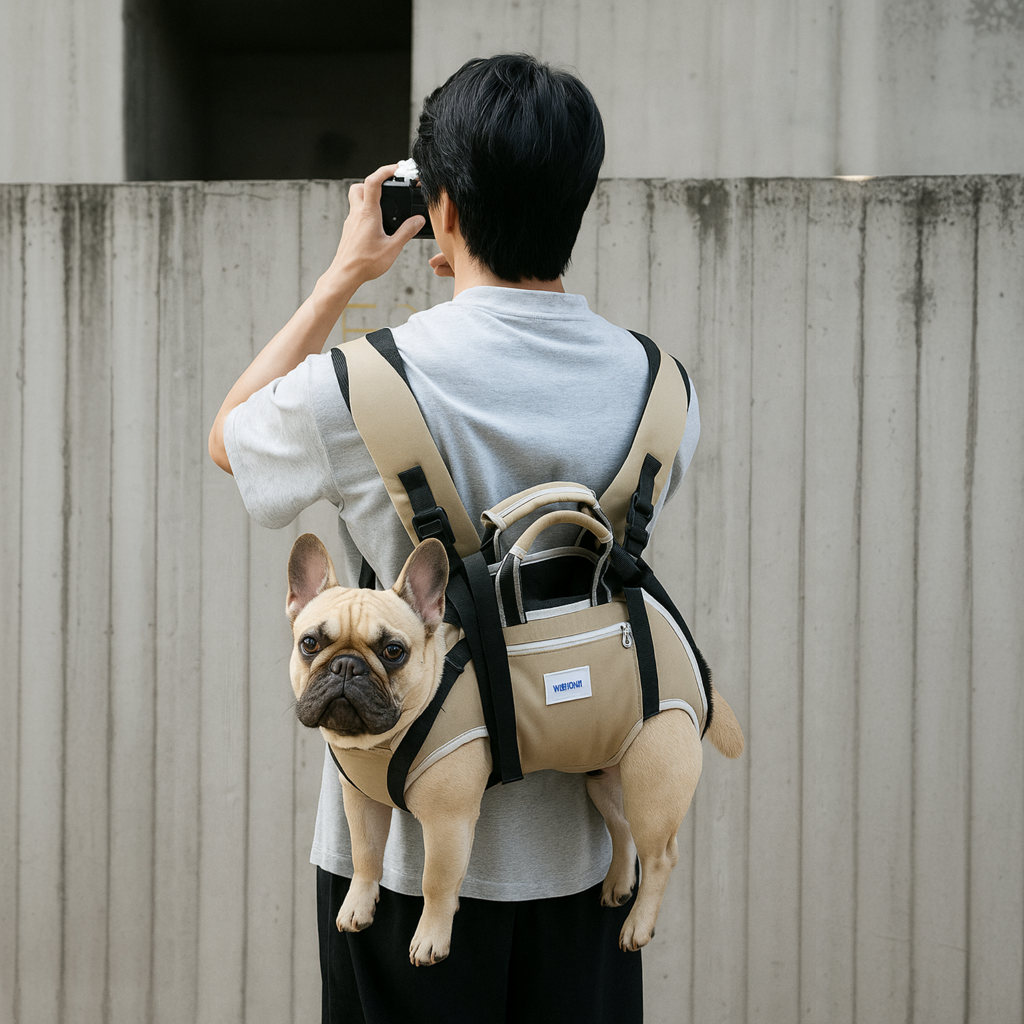 PawVoyage Frenchie Backpack Carrier – Soft Hands-Free Dog Backpack