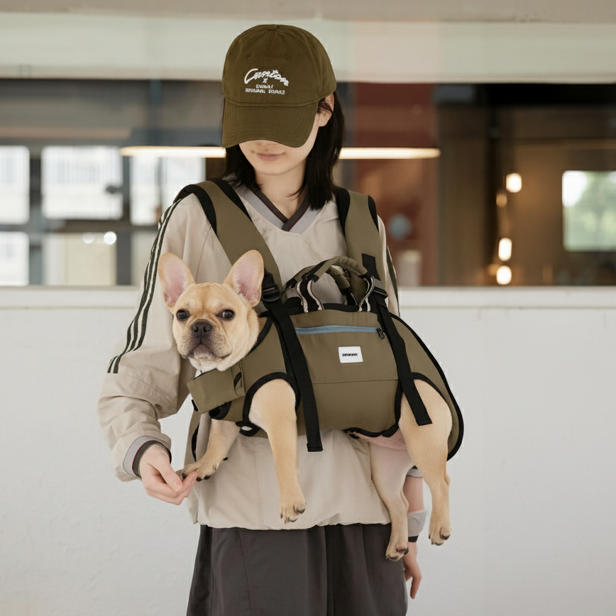 PawVoyage Frenchie Backpack Carrier – Soft Hands-Free Dog Backpack