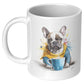 Adorable Frenchie Accent Ceramic Coffee Mug
