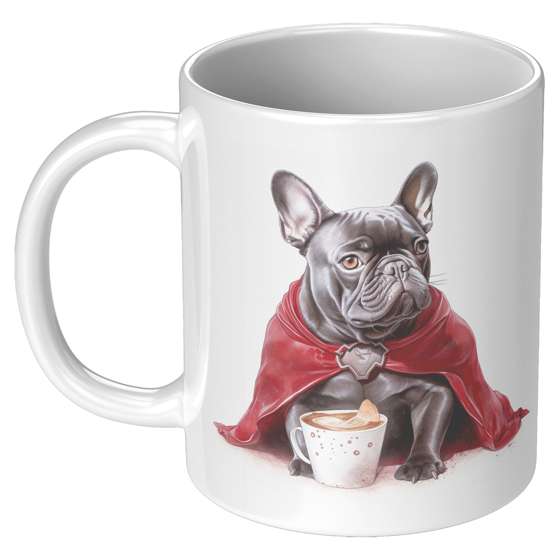 Endearing Frenchie-Embellished Ceramic Coffee Mug