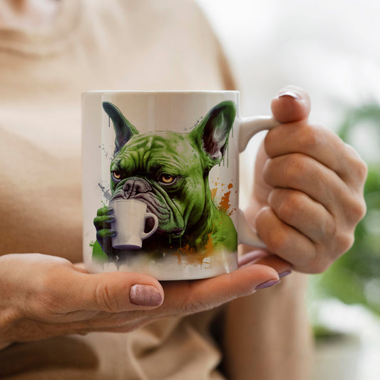 Cherished Frenchie-Embellished Ceramic Coffee Mug