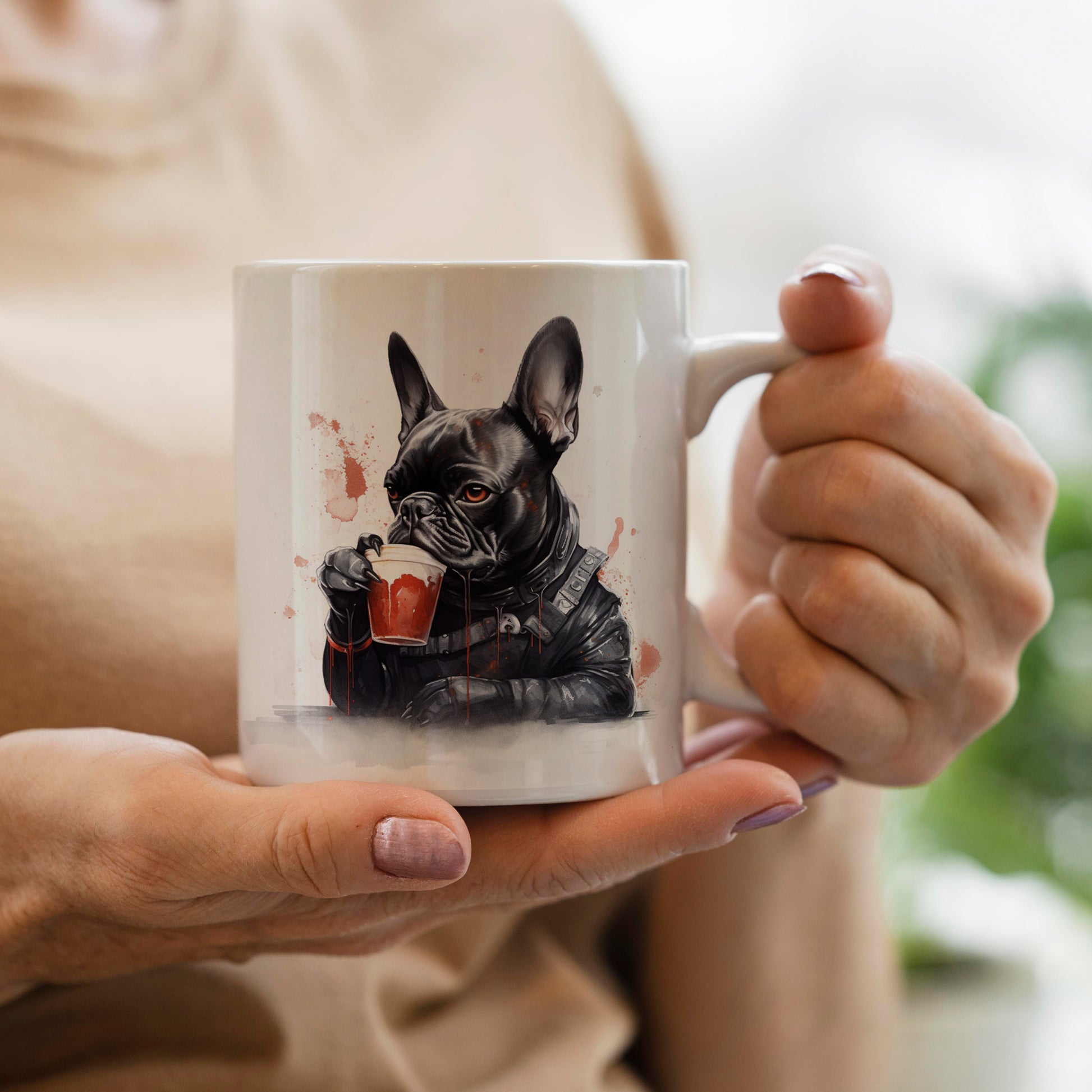 Captivating Frenchie-Motif Ceramic Coffee Mug