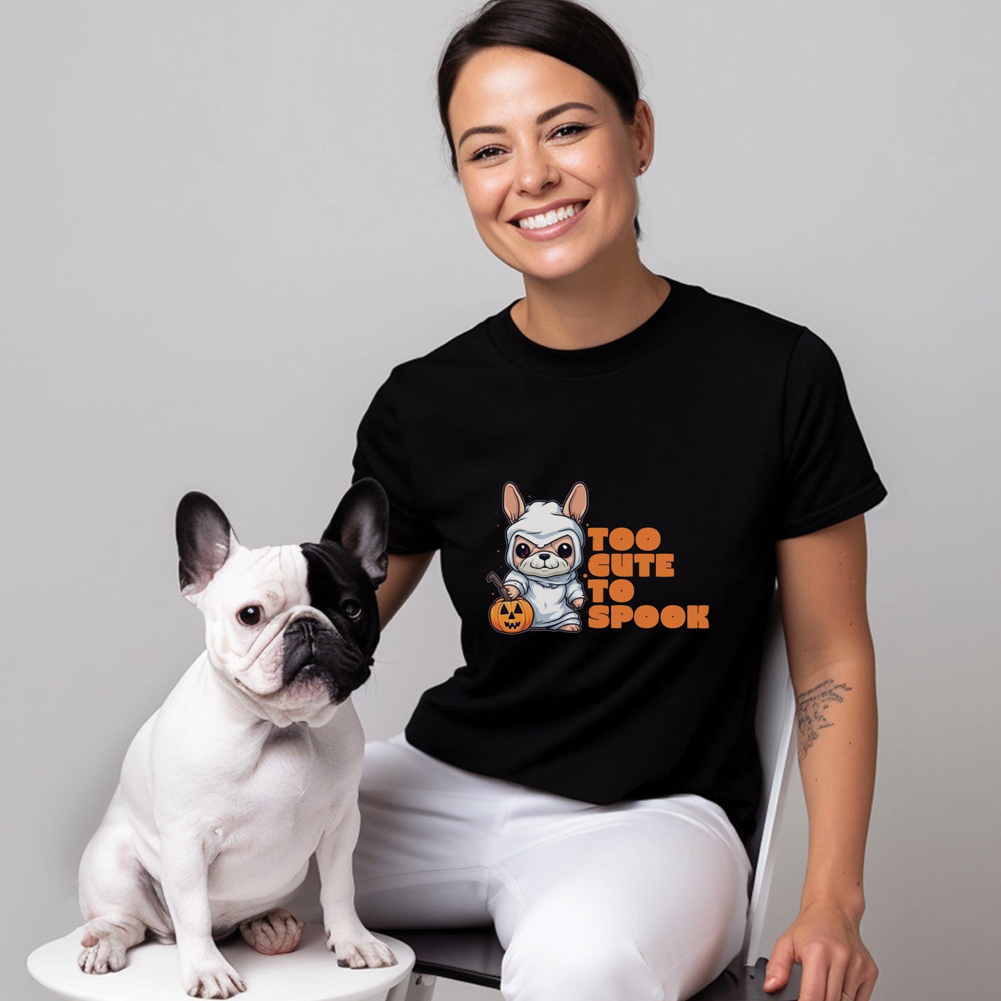 Frenchie Too Cute print – Unisex T-Shirt