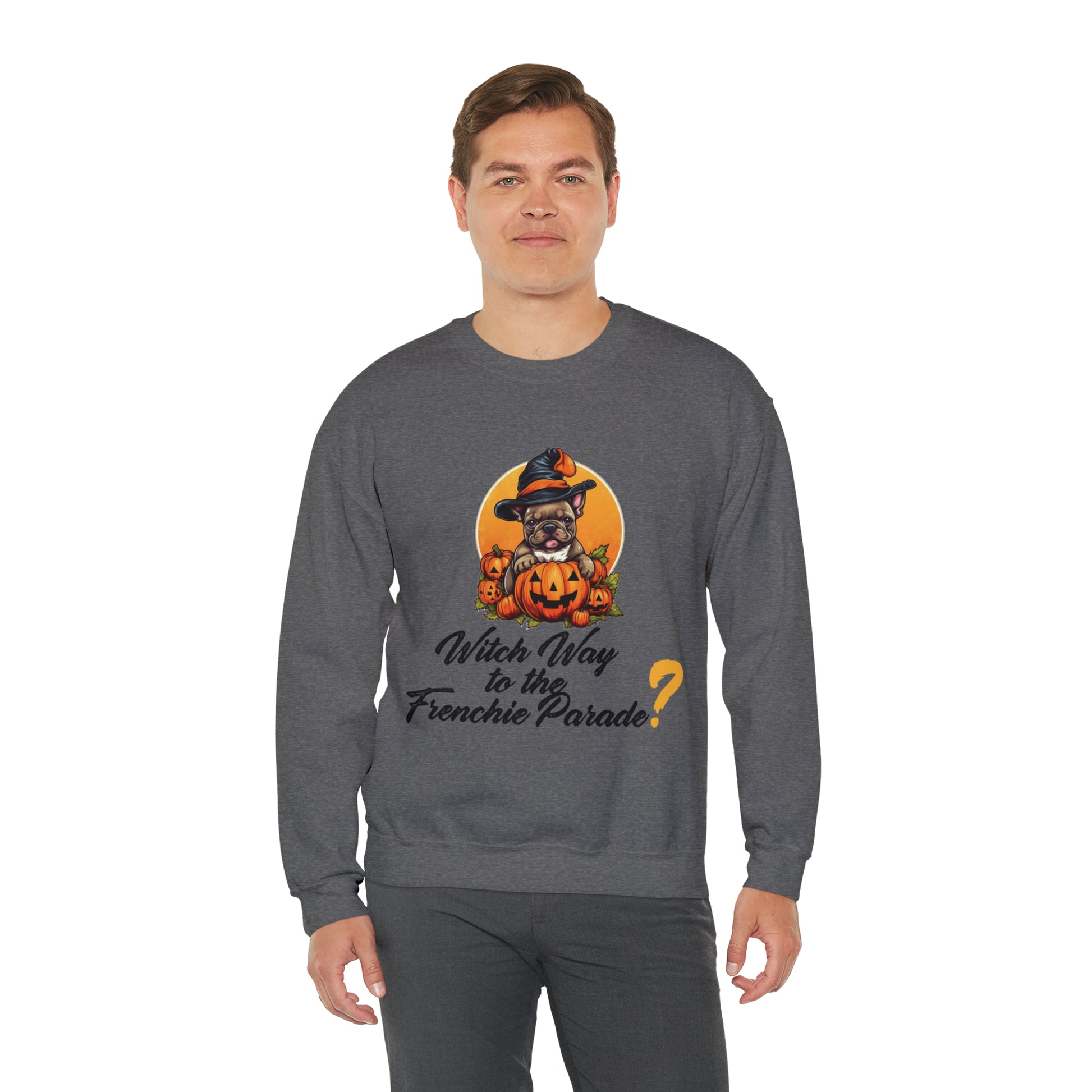 Frenchie shop Witch Way Halloween Unisex Sweatshirt