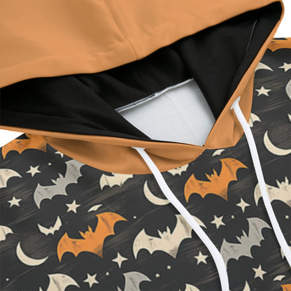 Halloween Bats Human Hoodies close-up fabric design