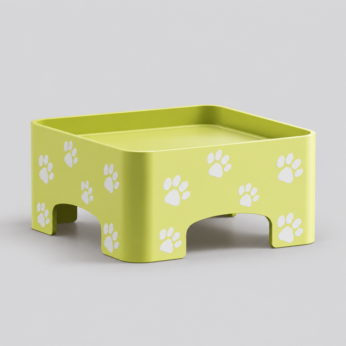 PawLo French Bulldog Adjustable Ceramic Bowl with Table – Dog Feeding Station with Dual Non-Slip Mat