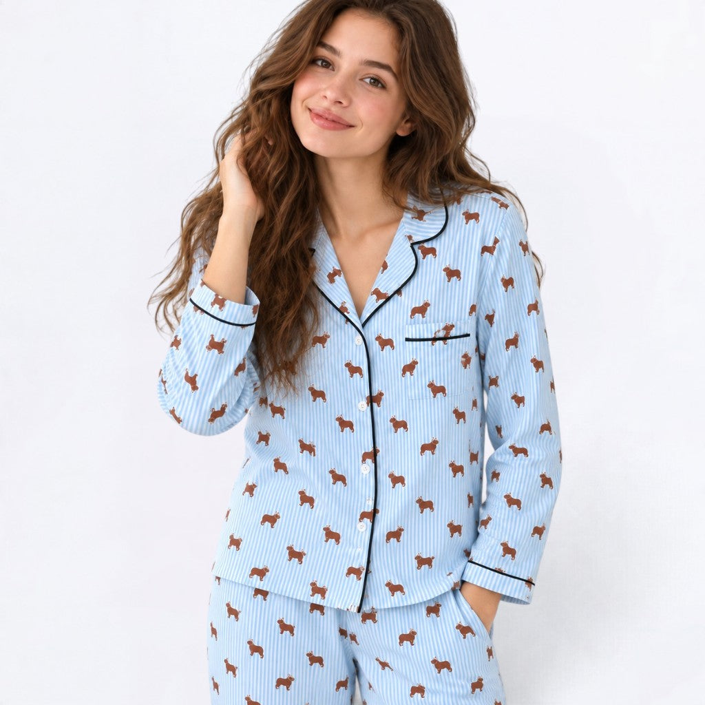 Gigi  – Matching Women's Satin Pajamas | Soft Silky Two-Piece Sleepwear Set