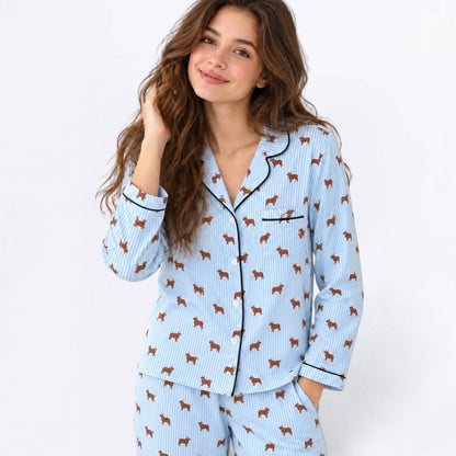 Gigi  – Matching Women's Satin Pajamas | Soft Silky Two-Piece Sleepwear Set