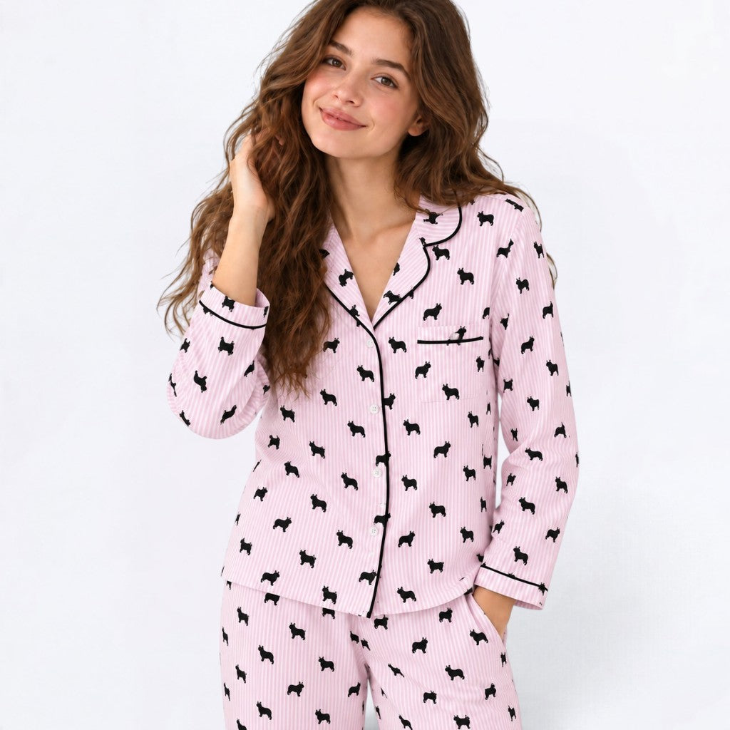 Nala  – Matching Women's Satin Pajamas | Soft Silky Two-Piece Sleepwear Set