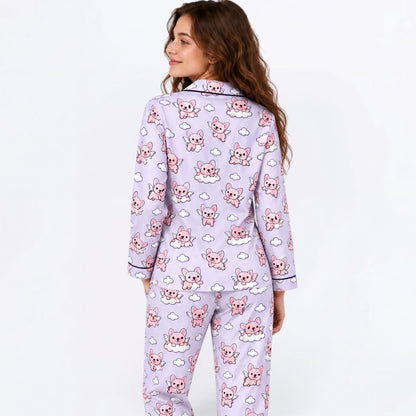 Finn – Matching Women's Satin Pajamas | Soft Silky Two-Piece Sleepwear Set
