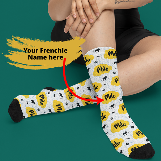 Custom socks with Frenchie Name