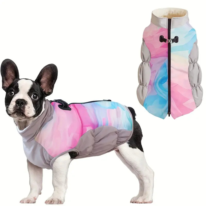 ArcticPaw Frenchie Warm Coat Waterproof Winter Cozy Jacket with Leash Rope