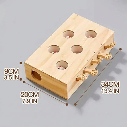 PawMole French Bulldog Wooden Puzzle Toy – Interactive Hide-and-Seek Mouse Enrichment Game