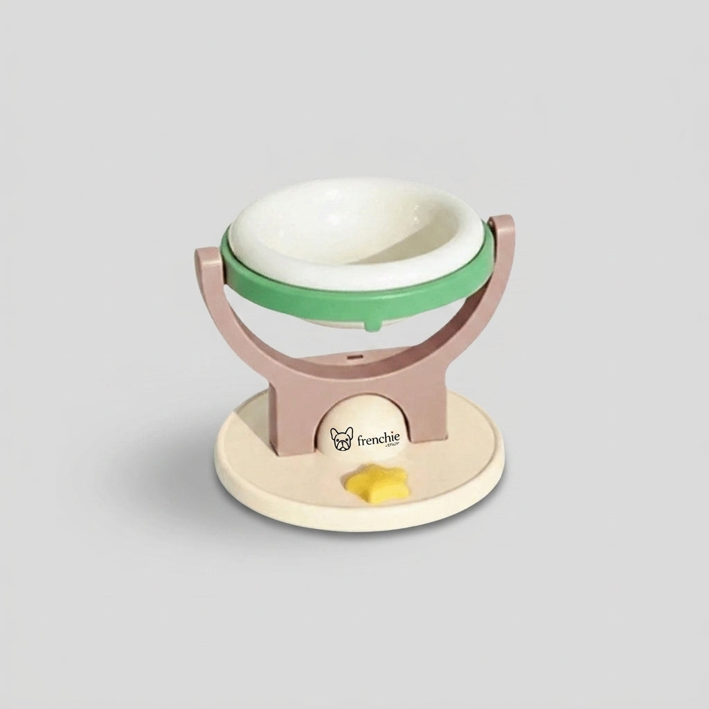 PawOrbit French Bulldog Elevated Floating Bowl – Wall-Mounted & Floor-Standing Pet Feeder
