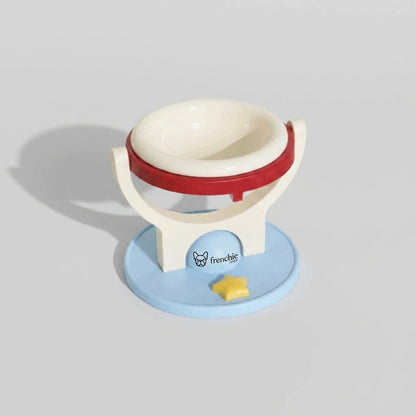 PawOrbit French Bulldog Elevated Floating Bowl – Wall-Mounted & Floor-Standing Pet Feeder