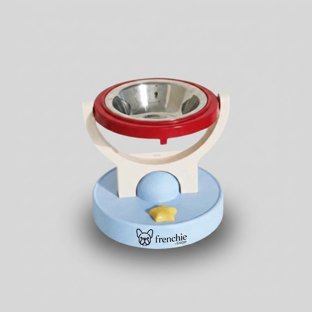 PawOrbit French Bulldog Elevated Floating Bowl – Wall-Mounted & Floor-Standing Pet Feeder