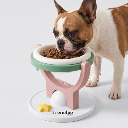 PawOrbit French Bulldog Elevated Floating Bowl – Wall-Mounted & Floor-Standing Pet Feeder