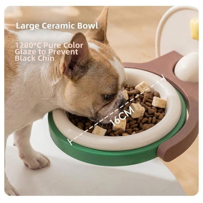 PawOrbit French Bulldog Elevated Floating Bowl – Wall-Mounted & Floor-Standing Pet Feeder